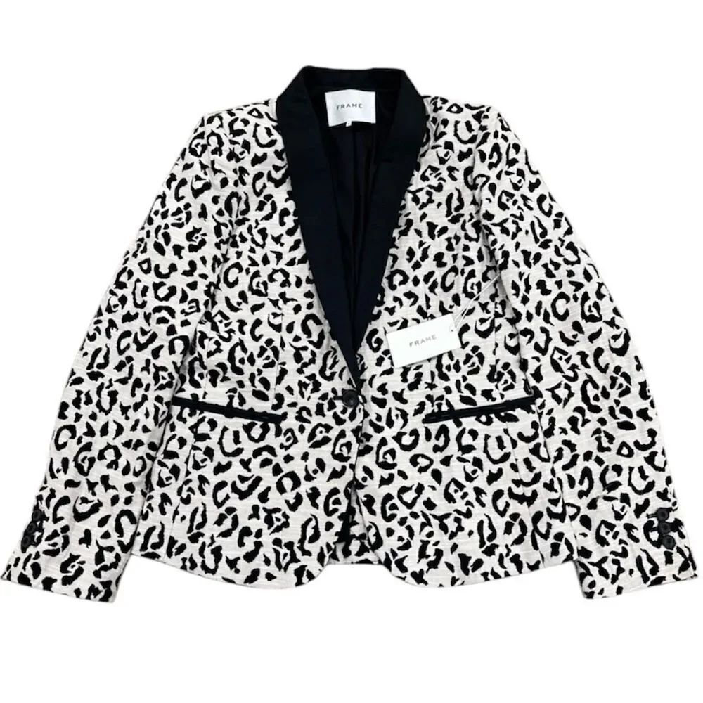 NWT FRAME Animal Shawl Blazer in Noir Multi size 4 ~Rare Sample